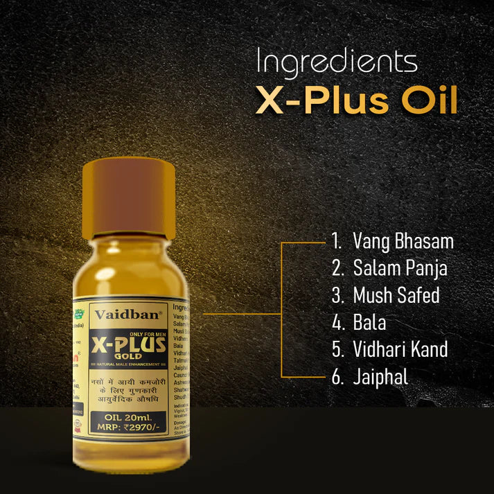 X Plus Gold Oil - Pure Ayurvedic Massage Oil For Men - 20ml