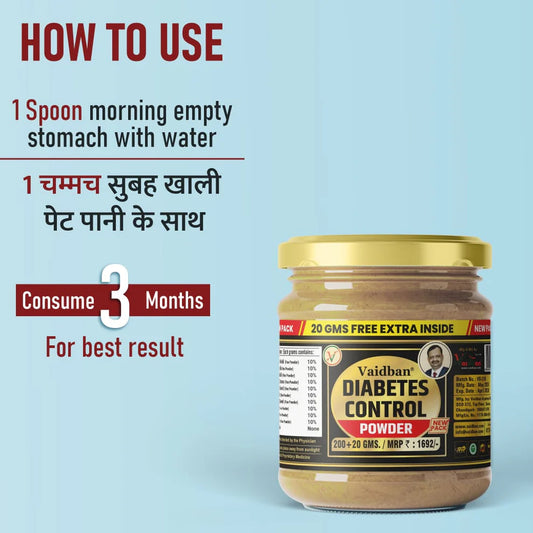 Vaidban Diabetic Control Powder - Natural Ayurvedic Solution for Balanced Blood Sugar Levels