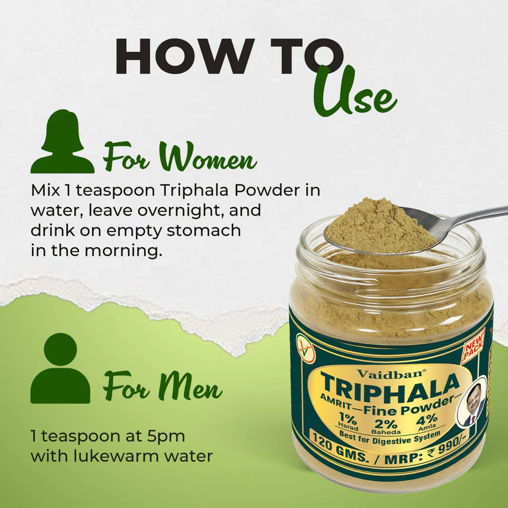 Triphala Amrit Fine Powder/ Churna - Best For Digestion