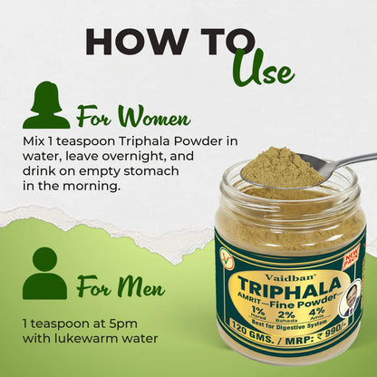 Triphala Amrit Fine Powder/ Churna - Best For Digestion