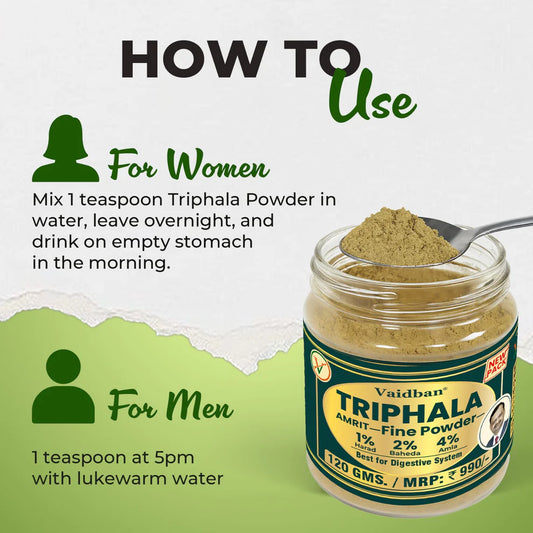 Triphala Amrit Fine Powder/ Churna - Best For Digestion
